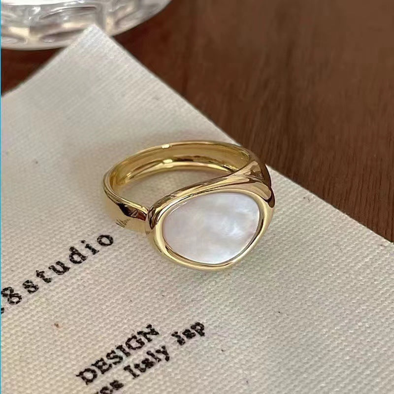Minimalist Cold Style Emerald Ring Women, High Grade Sense, All-match Index Finger Ring