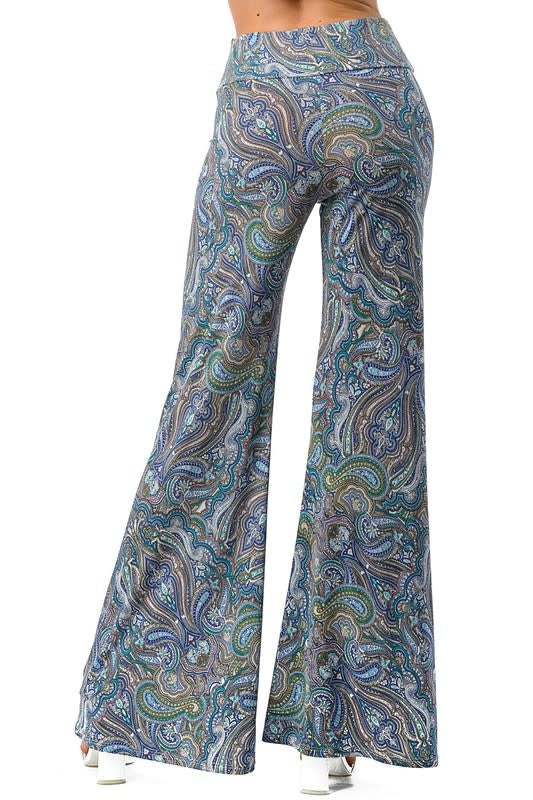 Payton Paisley Palazzo Pants - Multi Flowy Wide Leg Trousers