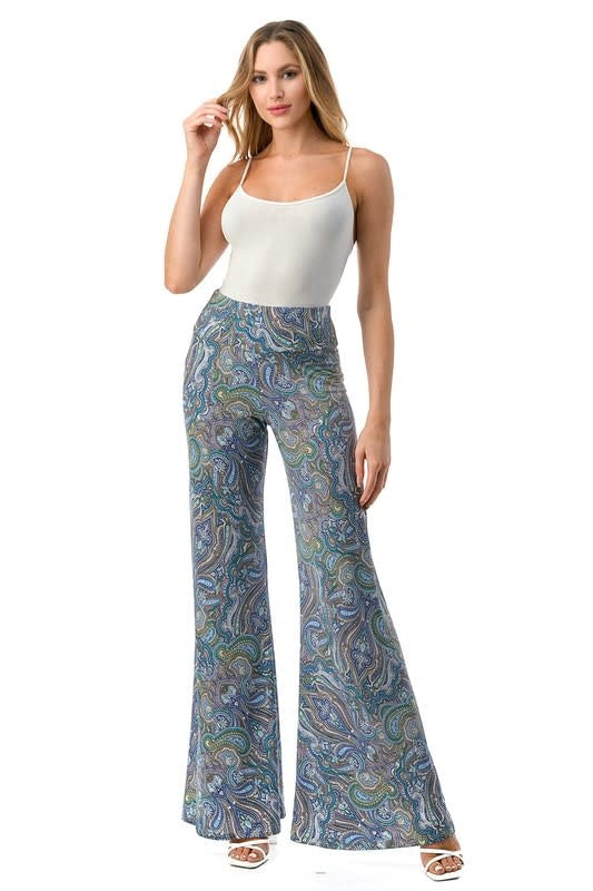 Payton Paisley Palazzo Pants - Multi Flowy Wide Leg Trousers