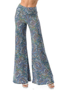 Front view of Payton Paisley Palazzo Pants in multi-color paisley print with a flowing wide-leg silhouette.