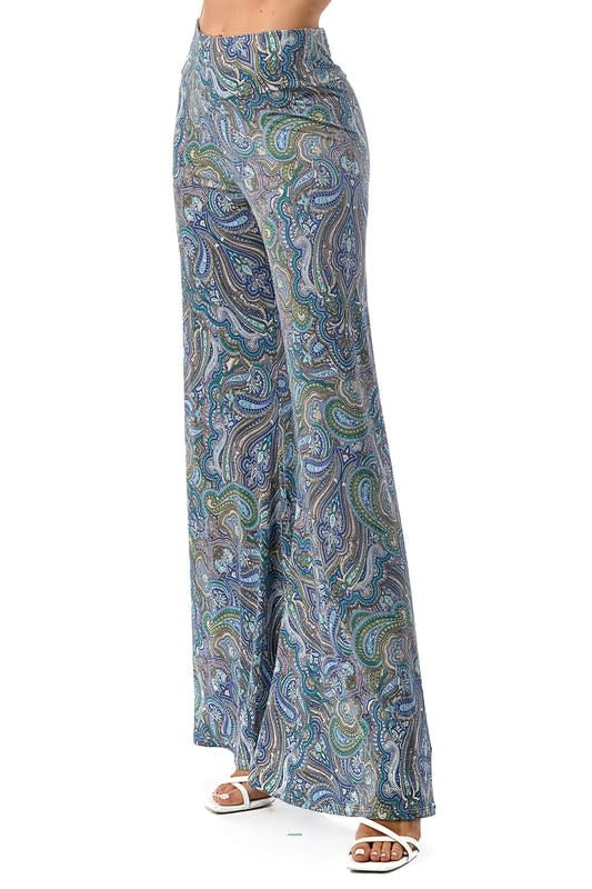 Payton Paisley Palazzo Pants - Multi Flowy Wide Leg Trousers