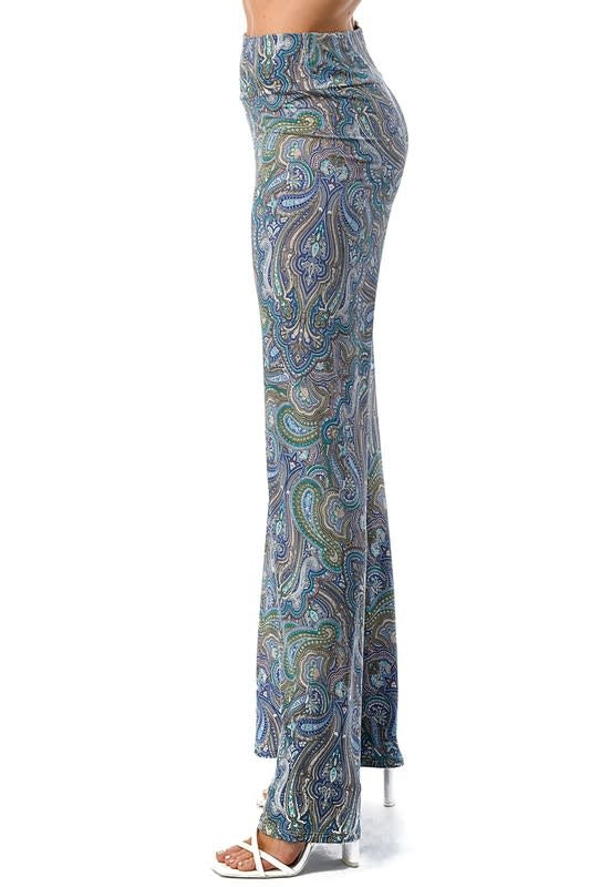 Payton Paisley Palazzo Pants - Multi Flowy Wide Leg Trousers