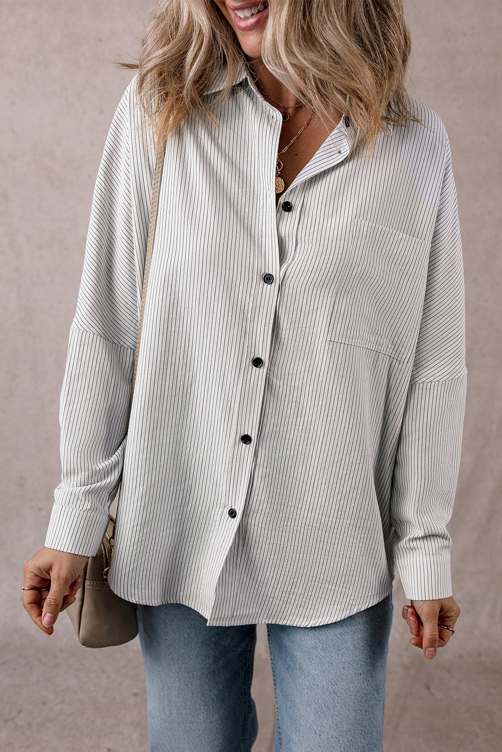 Zazita Tab Sleeve Long Shirt - Versatile Button Down Blouse