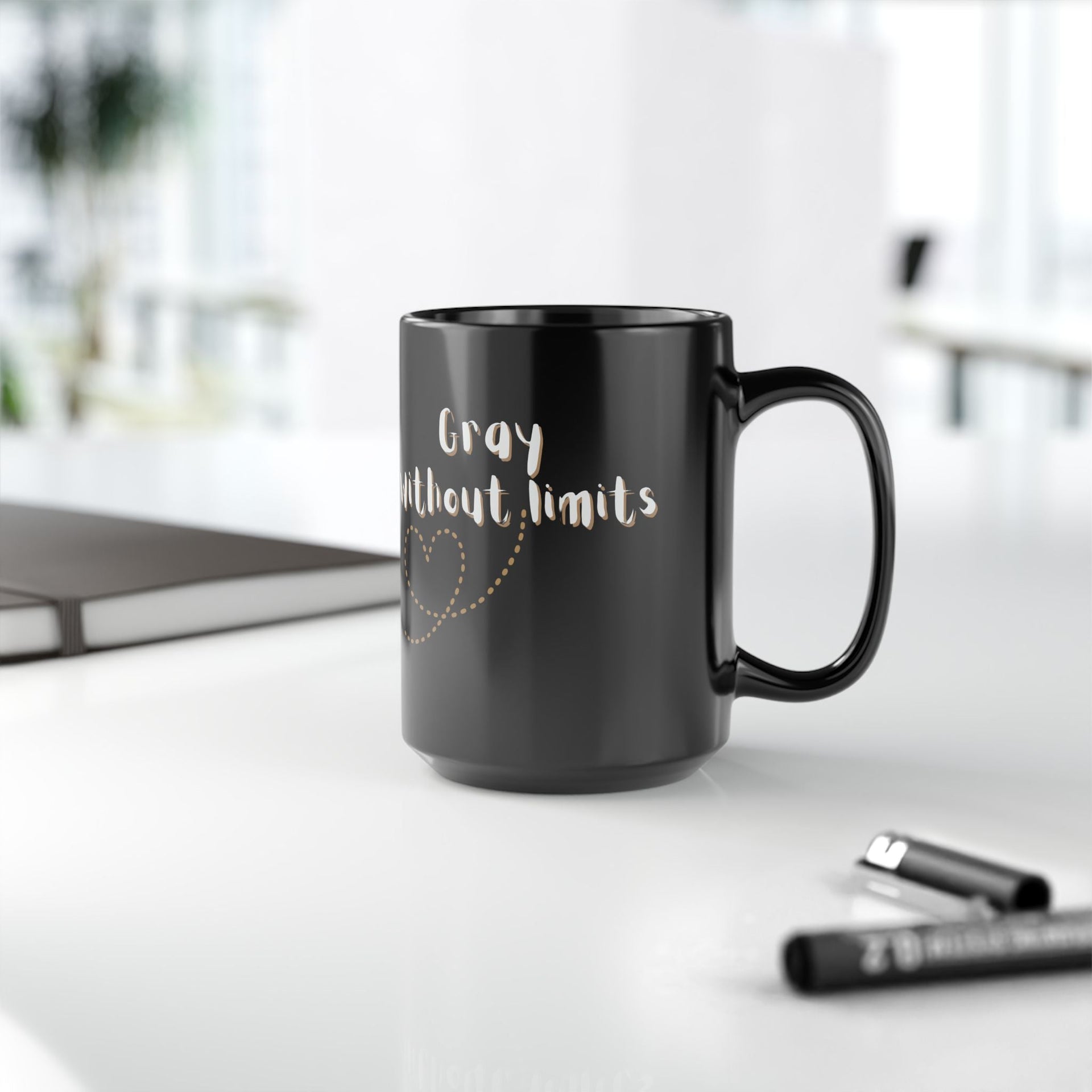 Gray Without Limits Inspirational 15oz Ceramic Coffee Mug