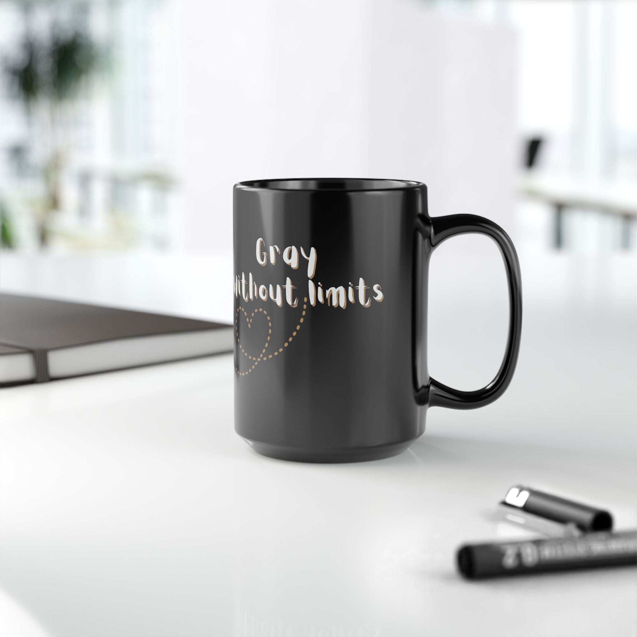 Gray Without Limits Inspirational 15oz Ceramic Coffee Mug