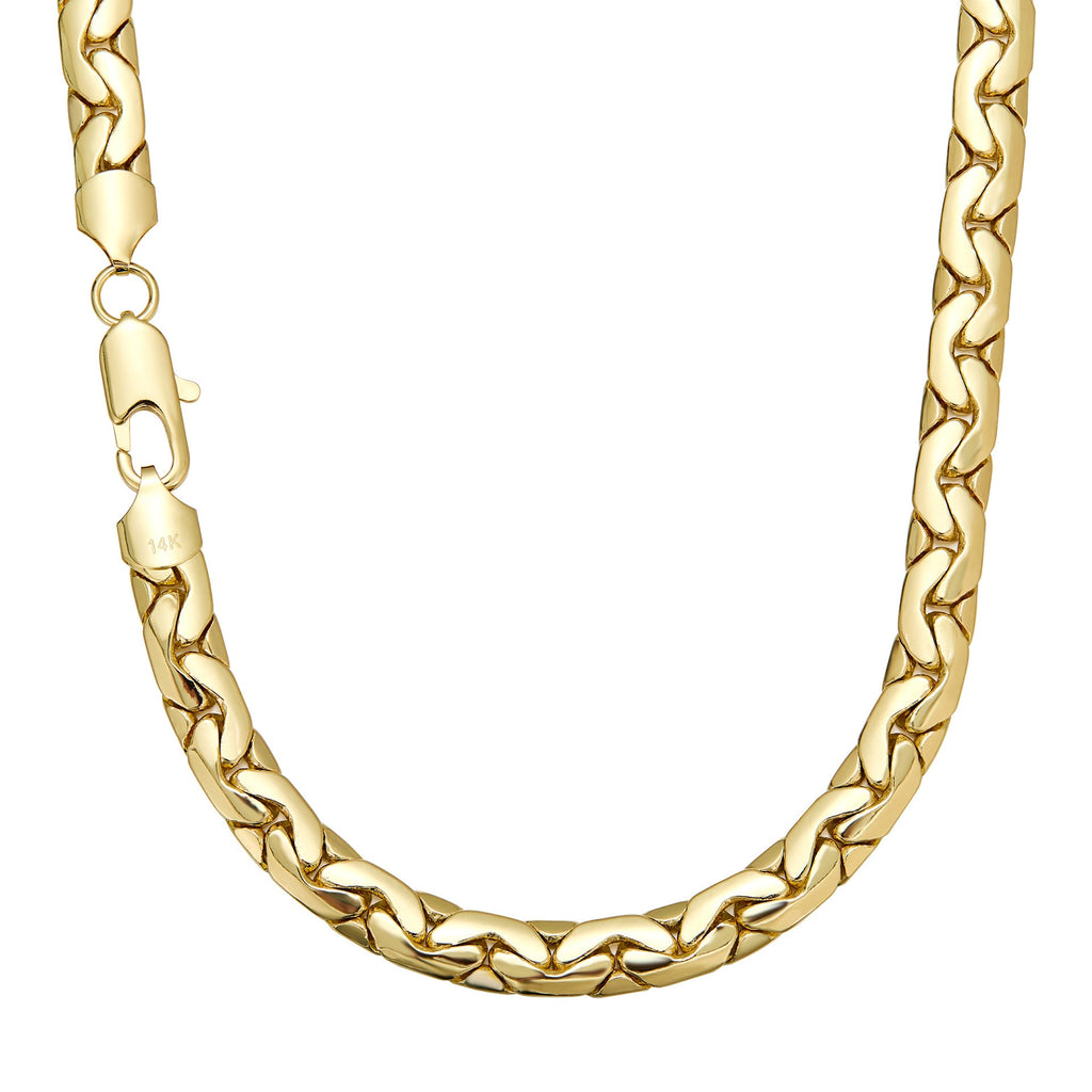 Mens Titanium Steel Hip-Hop Polished Gold Snake Chain