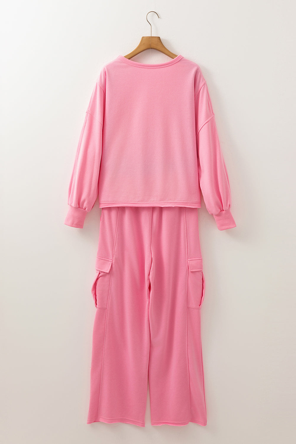 Solid Patchwork Top and Pants Set