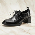 Brogue Lace-Up Oxford Pumps | Block Heel | Women's Chunky Heel Oxfords