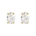 Aveline 14K Gold Oval Natural Diamond Stud Earrings
