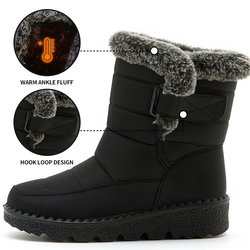 Women's Waterproof Plush Lined Snow Boots with Non-Slip Sole