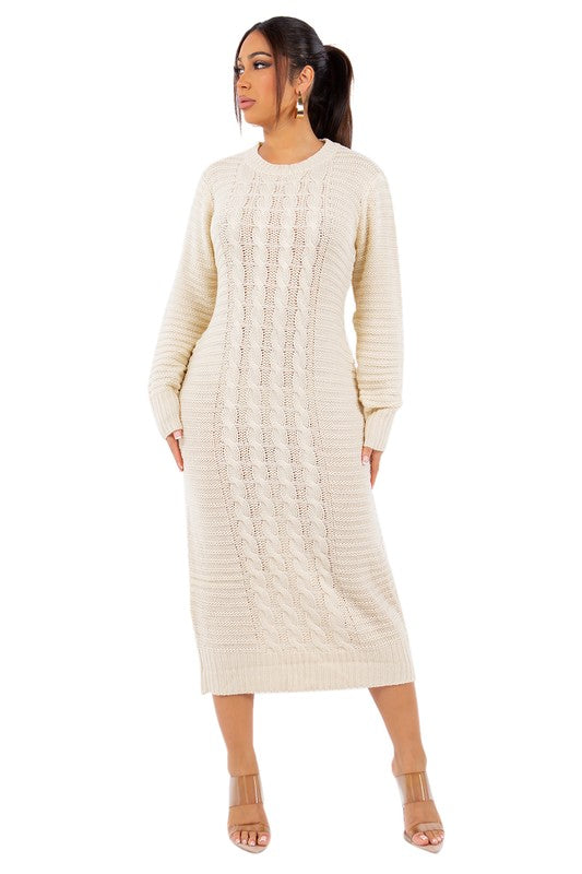 Women's Long Sleeve Maxi Sweater Dress for Cozy Fall Style