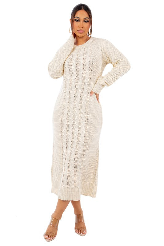 Women's Long Sleeve Maxi Sweater Dress for Cozy Fall Style
