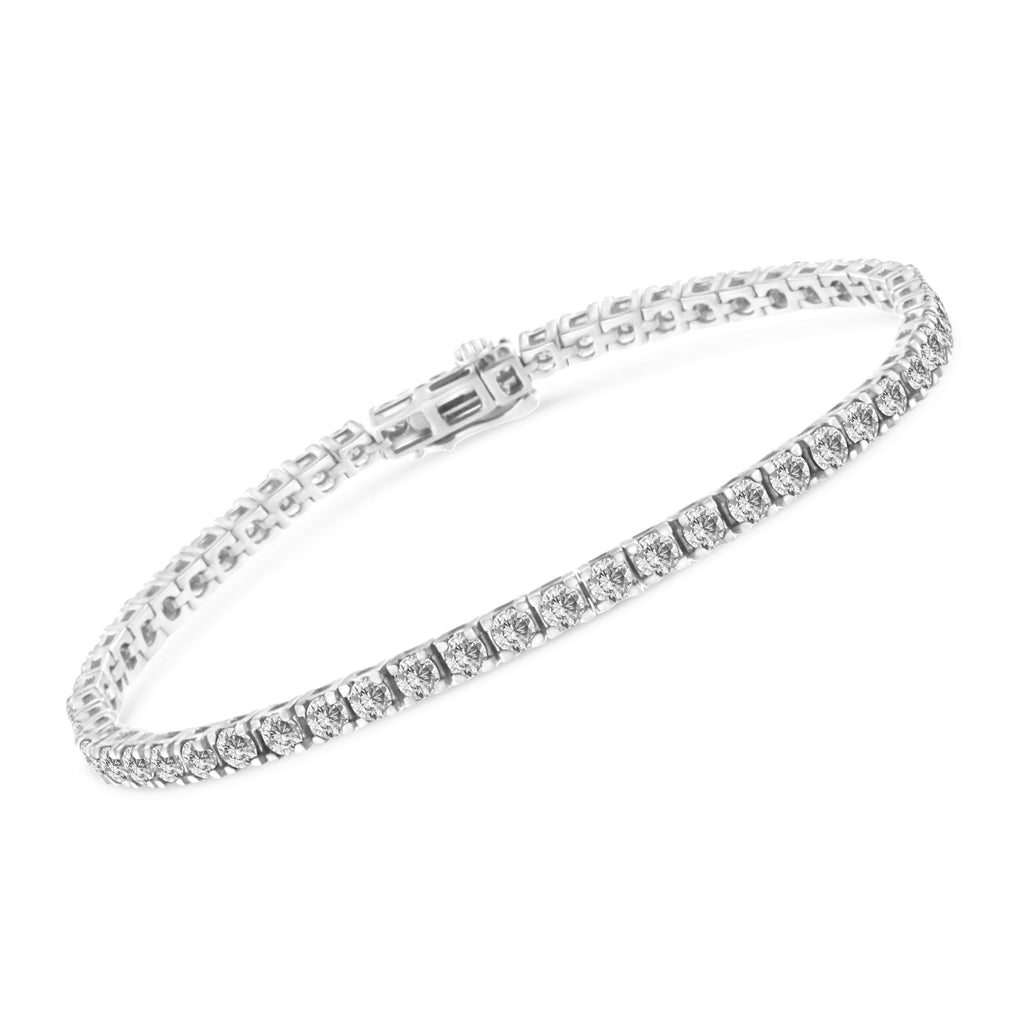 14K White Gold 5.00 Cttw Prong Set Lab Grown Round Diamond Classic Tennis Bracelet (F-G Color, VS2-SI1 Clarity) - 7.25"