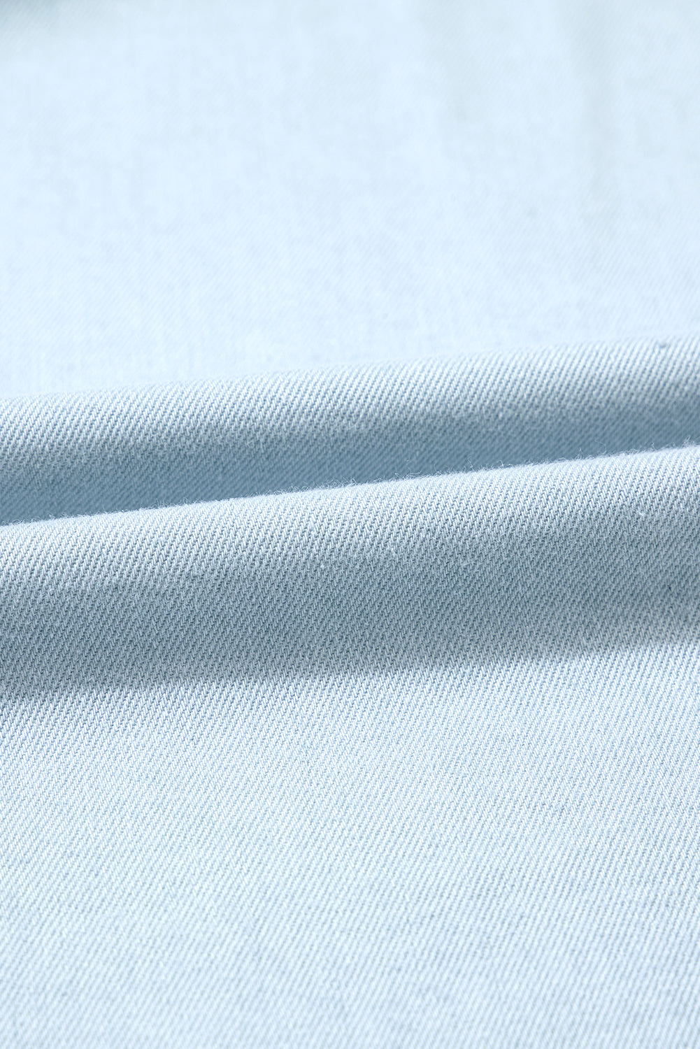 Beau Blue Mineral Wash Denim Shirt | Cap Sleeve Frilled Button-Up