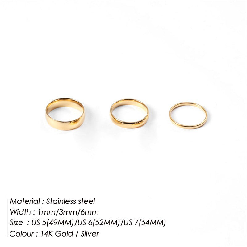 Fashion Simple Glossy Stainless Steel Ring