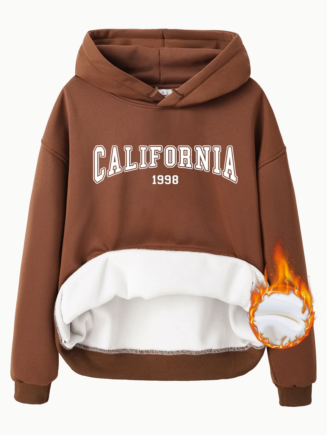 Women's California 1998 Print Fleece Hoodie - Gray & Black - Image 10