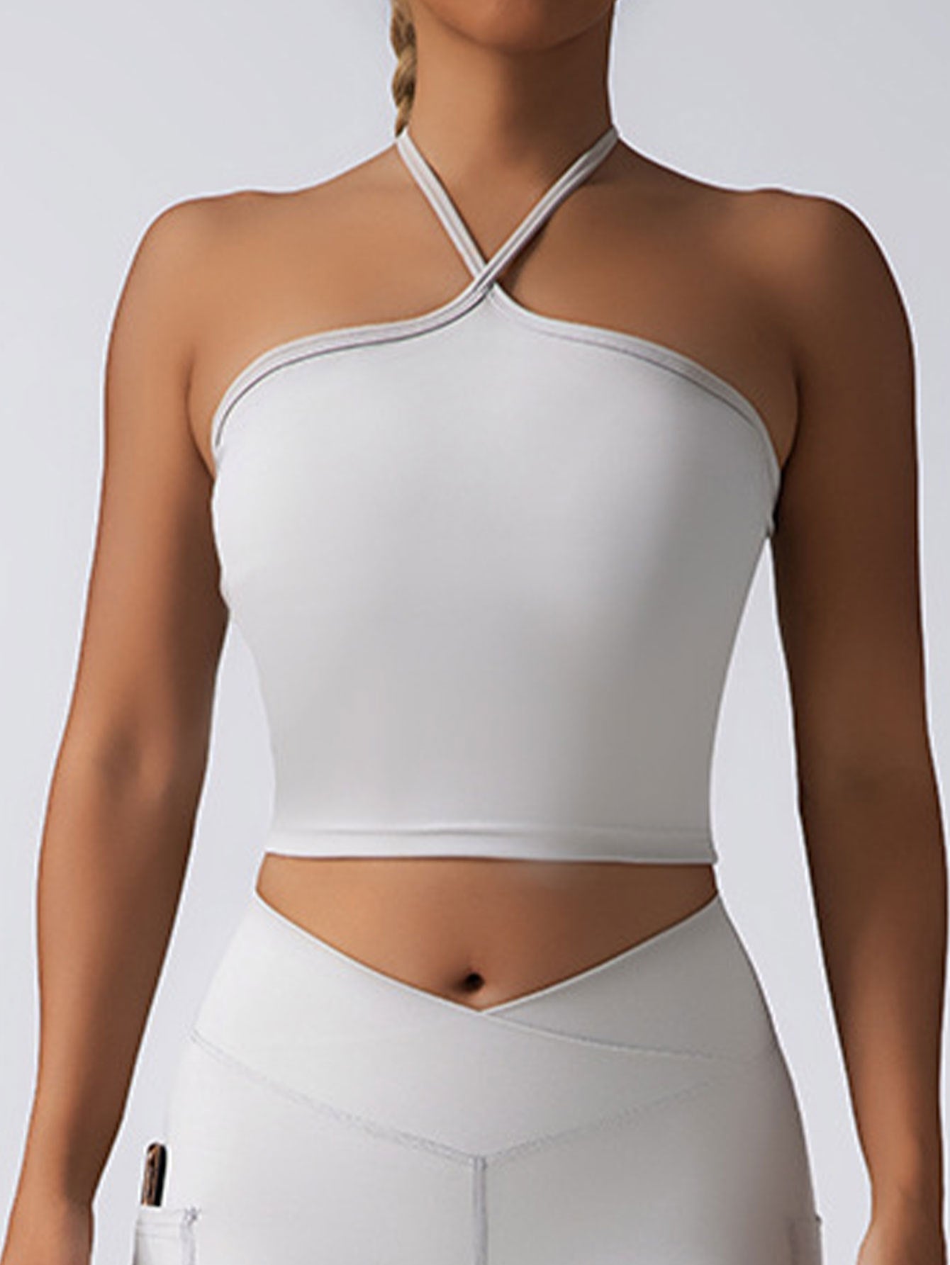 Padded Crop Top Push Up Sports Bra – Seamless Supportive Gym Tank for Women