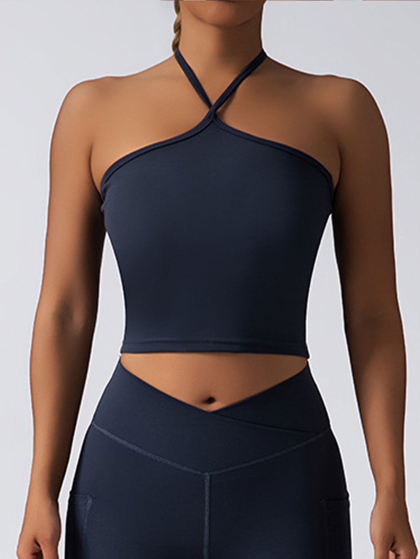 Padded Crop Top Push Up Sports Bra – Seamless Supportive Gym Tank for Women