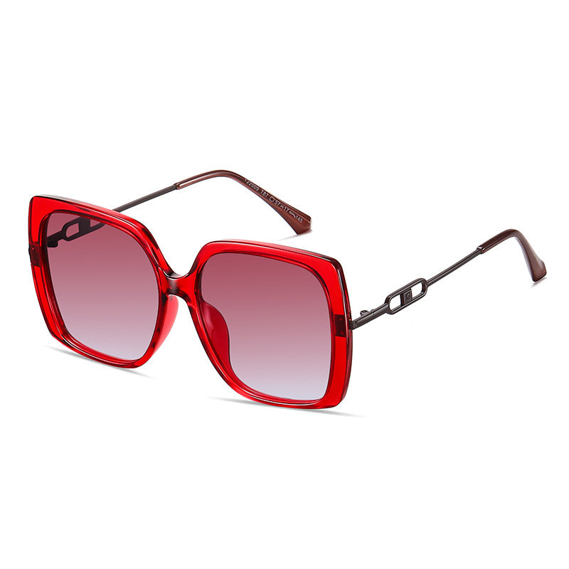 Oversized Polarized Sunglasses for Women - Large Metal Frame