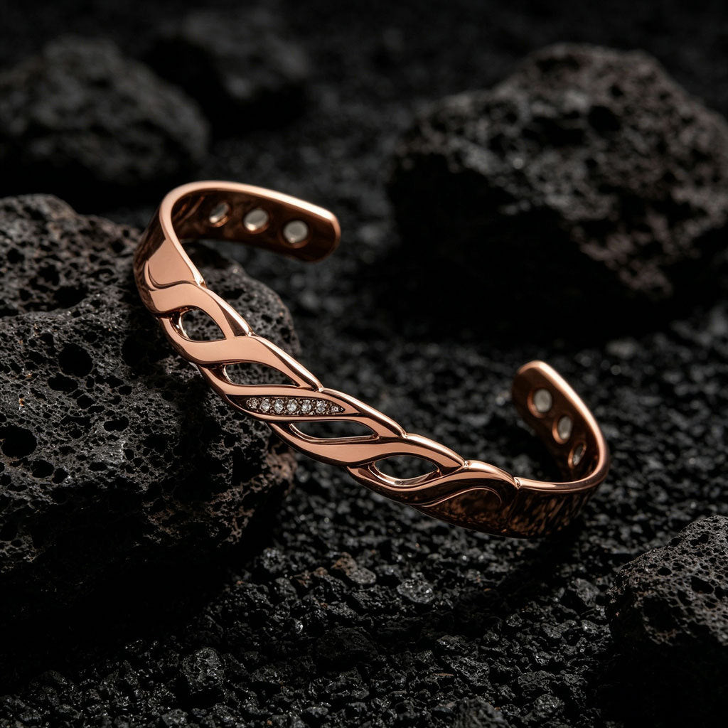 Magnetic Red Copper Bracelet Vintage And Fashionable