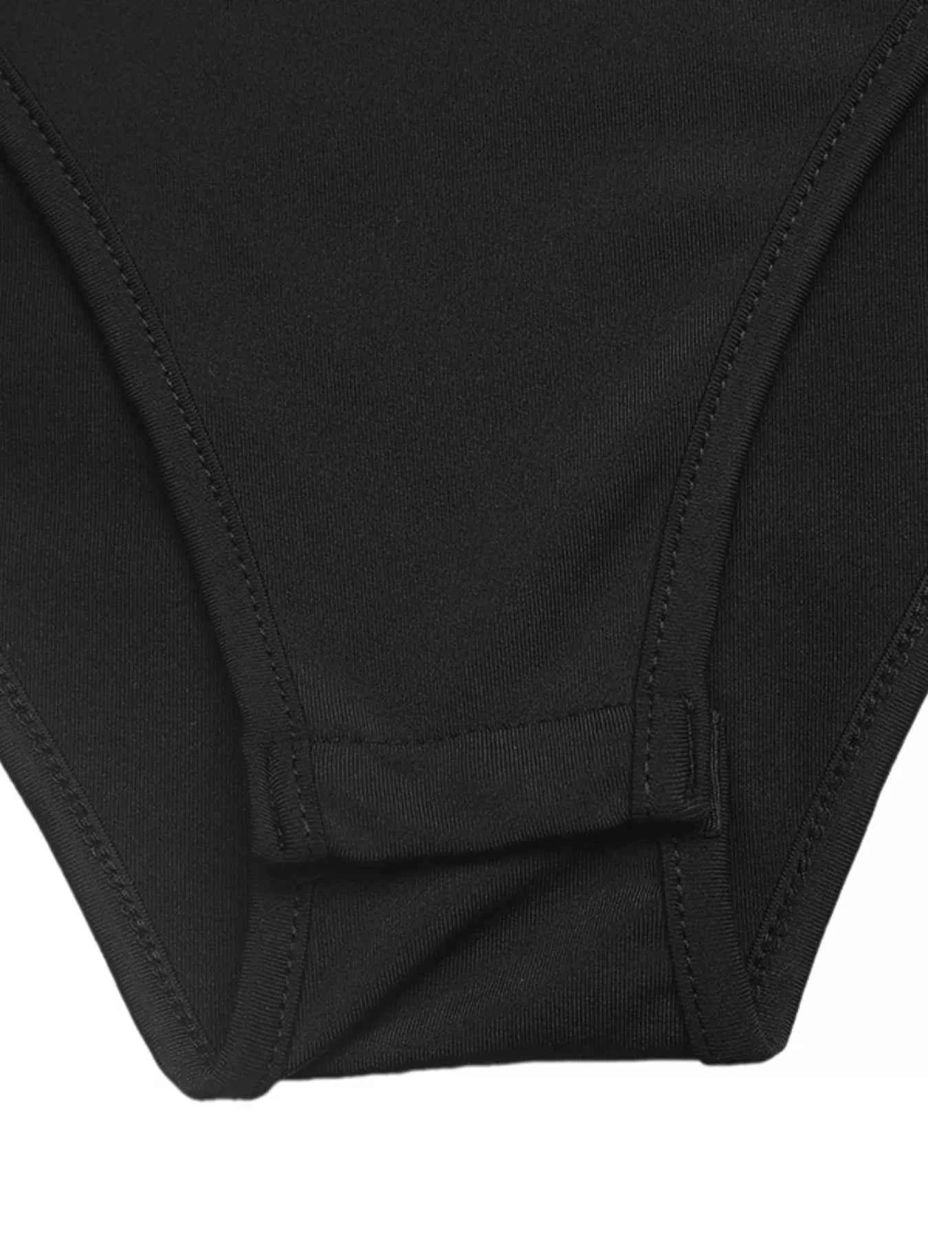 Leopard Trim V-Neck Long Sleeve Bodysuit