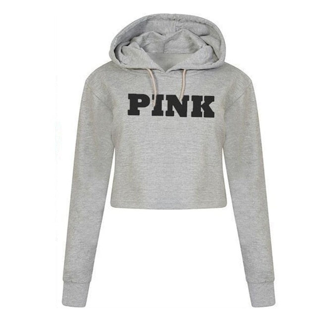Pink Cropped Oversized Hoodie for Women Street Style - Image 7
