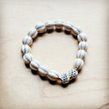 White Turquoise Beaded Stretch Bracelet
