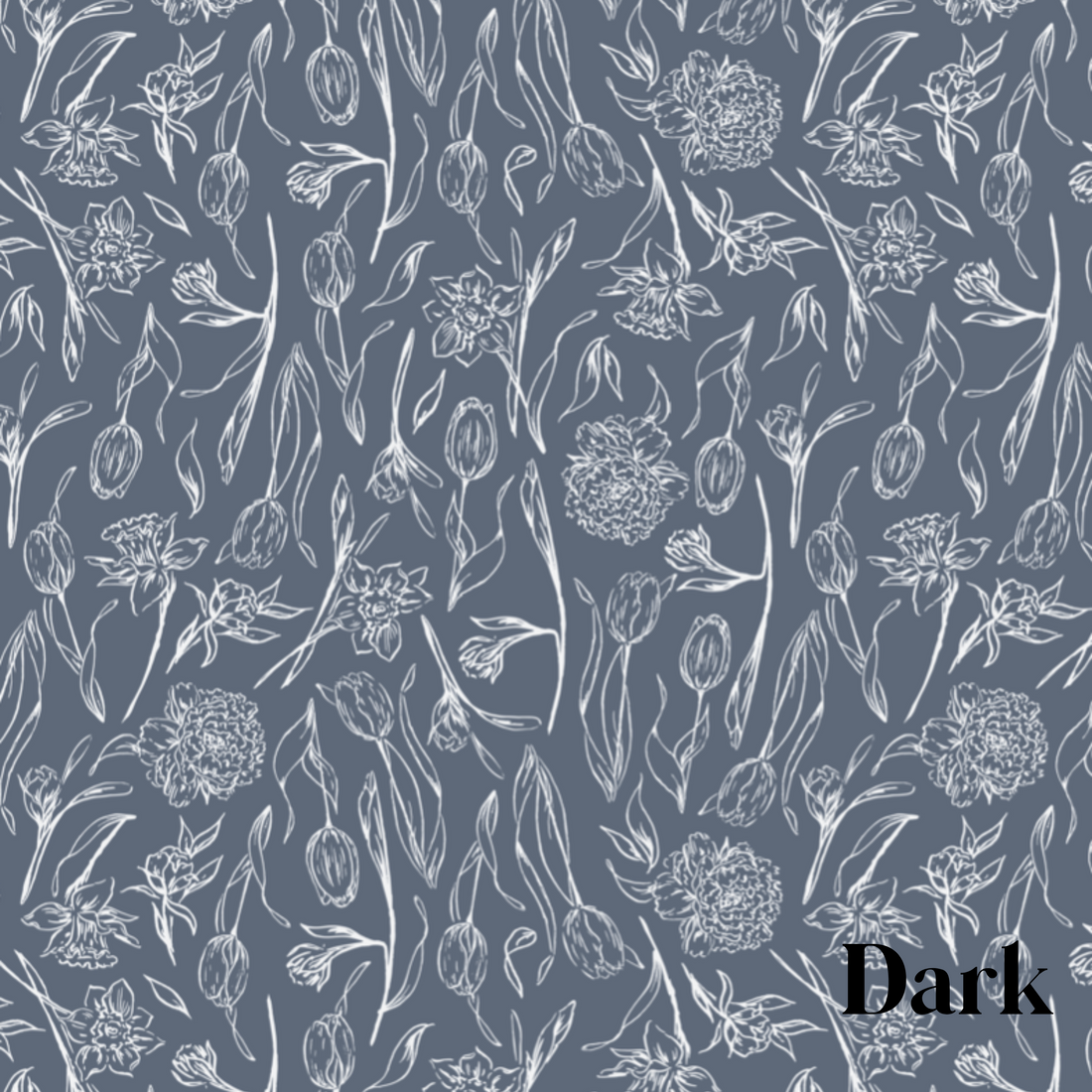 Eve Floral Wallpaper in White and Blue Traditional Romantic