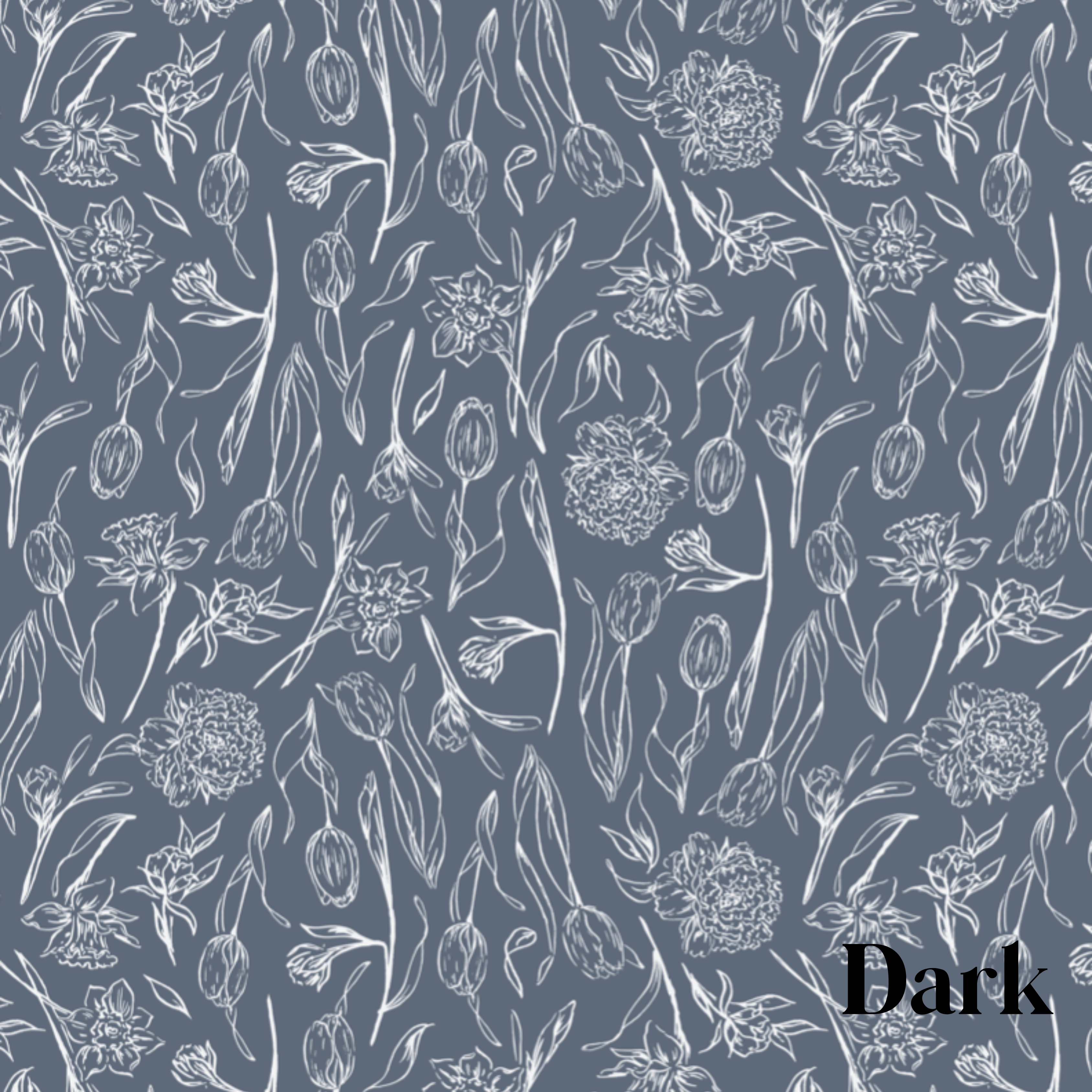 Eve Floral Wallpaper in White and Blue Traditional Romantic