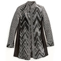 Women's Stand Collar Mixed Media Open Front Jacket