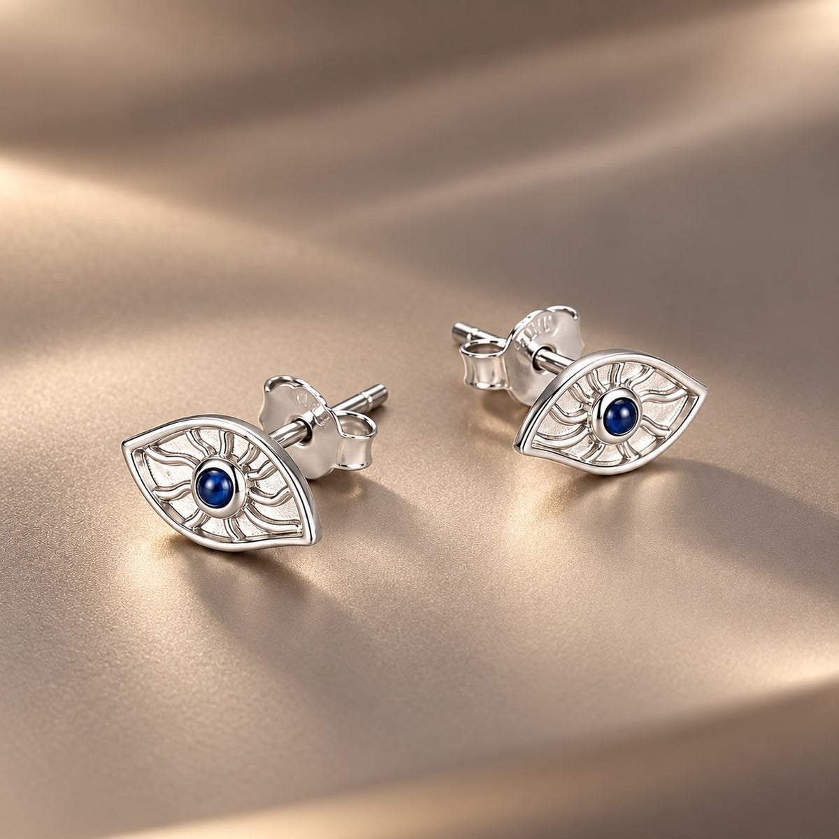 925 Sterling Silver White Gold Plated Synthetic Spinel 0.5x0.9cm Earrings for Women