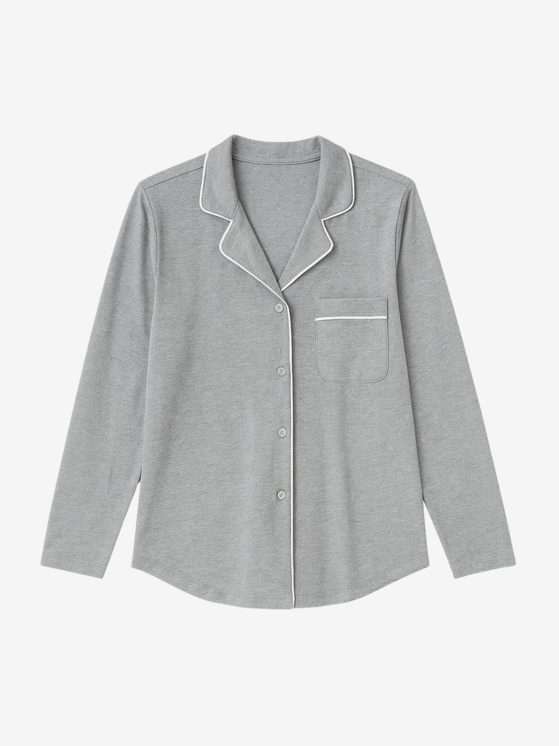 Donna Moisture-Wicking Long Sleeve Pajama Shirt in Light Blue - Image 15
