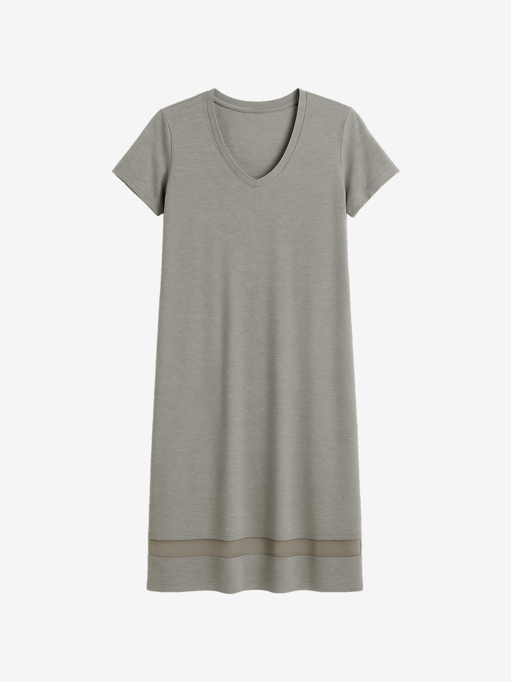 Gabriela Short Sleeve Nightgown with Mesh Hem in Light Blue - Image 14