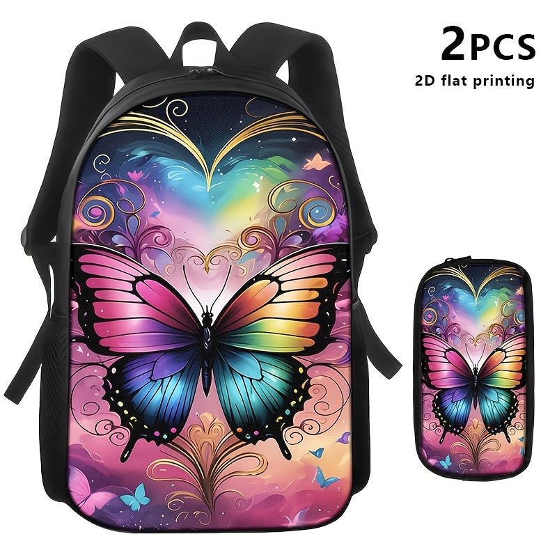Cosmic Butterfly Heart Bag Set Dreamy Commute  Creative Style