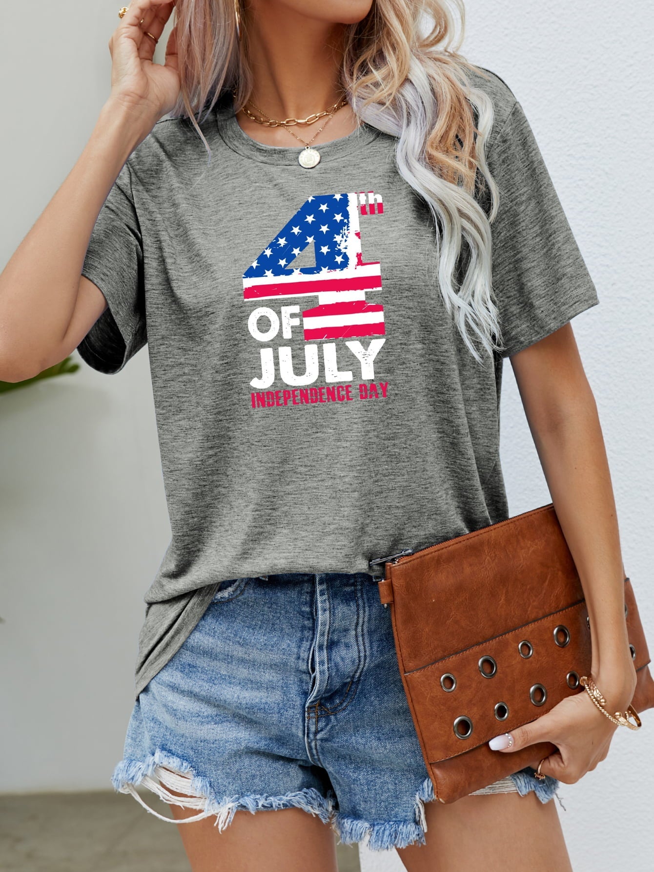 Blue USA Independence Day Graphic Tee for Women - Image 10