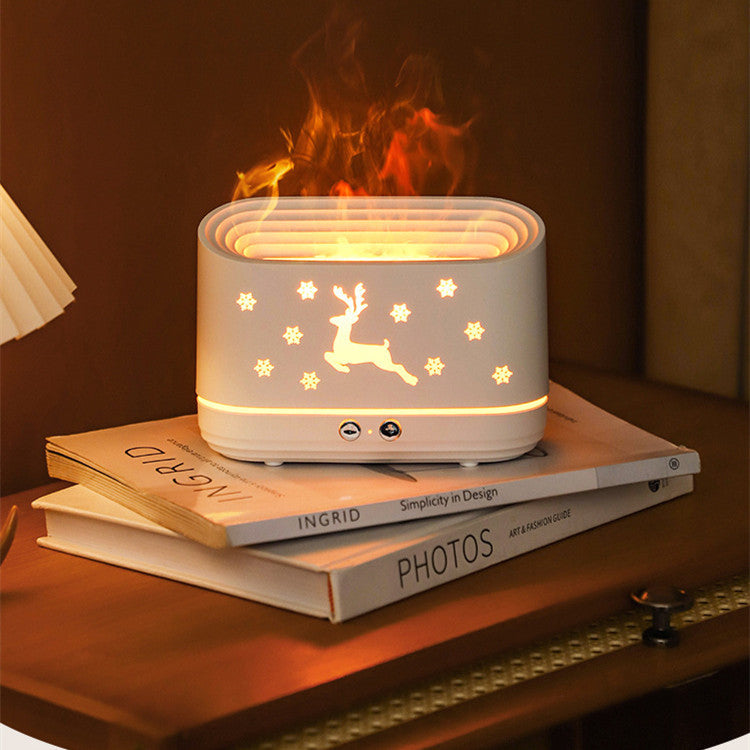 Elk Flame Humidifier & Essential Oil Diffuser with LED Atmosphere Lamp