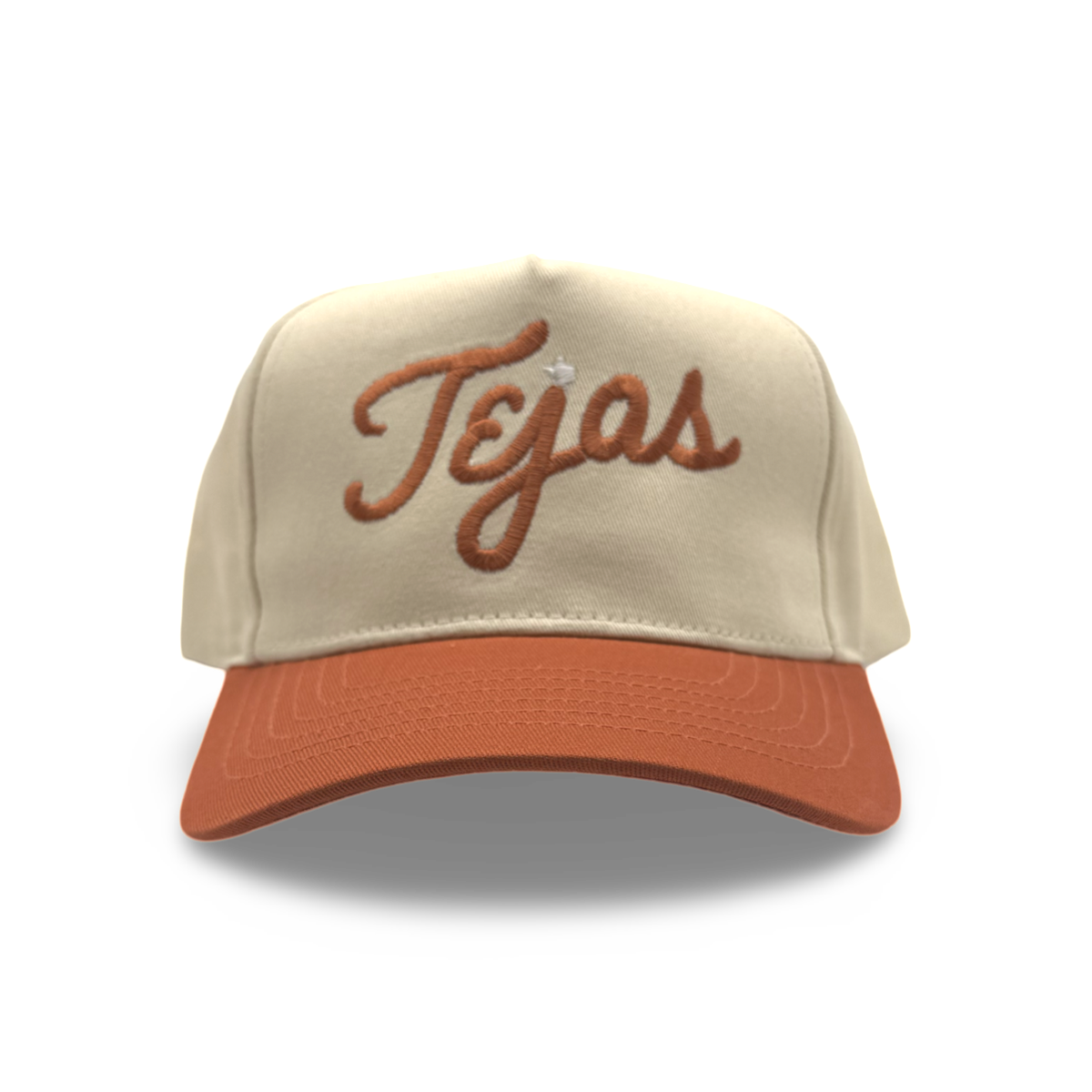 El Tejas two-tone cream and multi-color A-frame baseball snapback hat