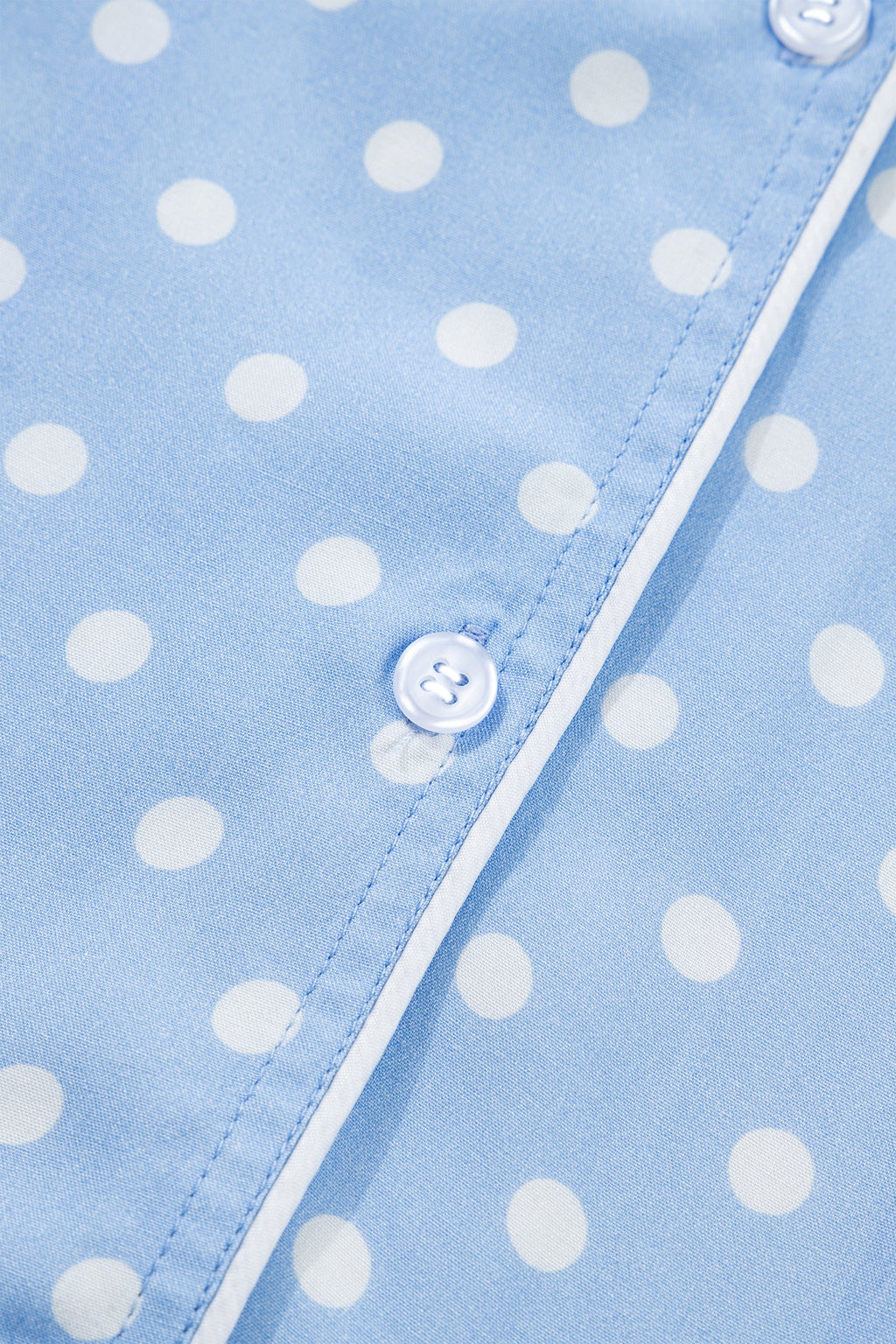 Ila Soft Short Pajama Set: Light Blue Polka Dot Cotton Loungewear