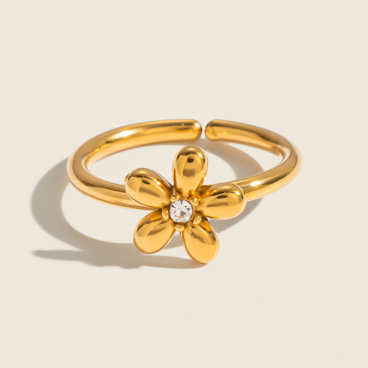 18K Gold-plated Stainless Steel Ring For Women