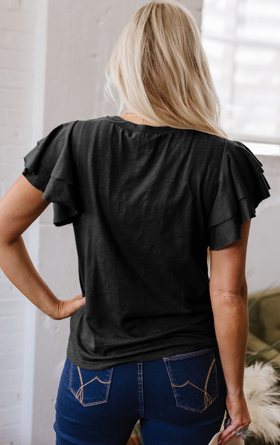 Yasmin Layered Ruffle Short Sleeve Top for Women