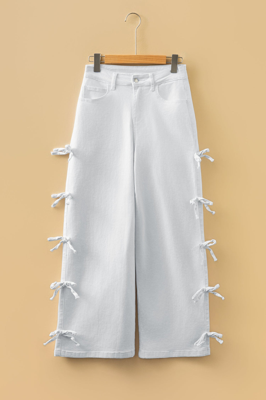 Women's Denim Bow Side Straight Leg Jeans