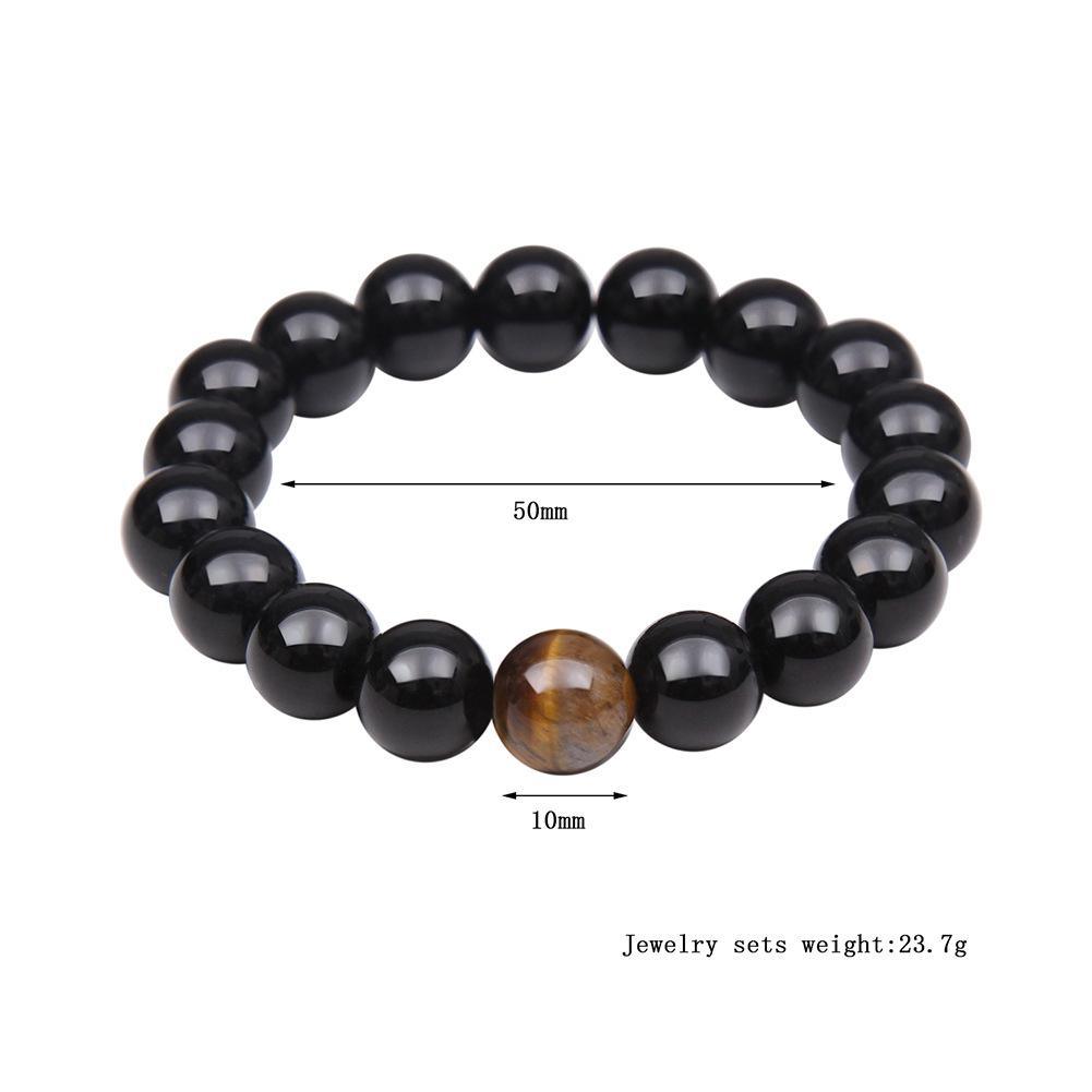 Tiger Eye & Hematite Beaded Bracelet - Earth Tone Spiritual Jewelry