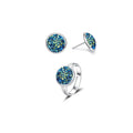 Silver Stainless Steel Ring And Stud Earring Set