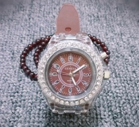 LED Luminous Silicone Quartz Watch with World Time & 24H Display