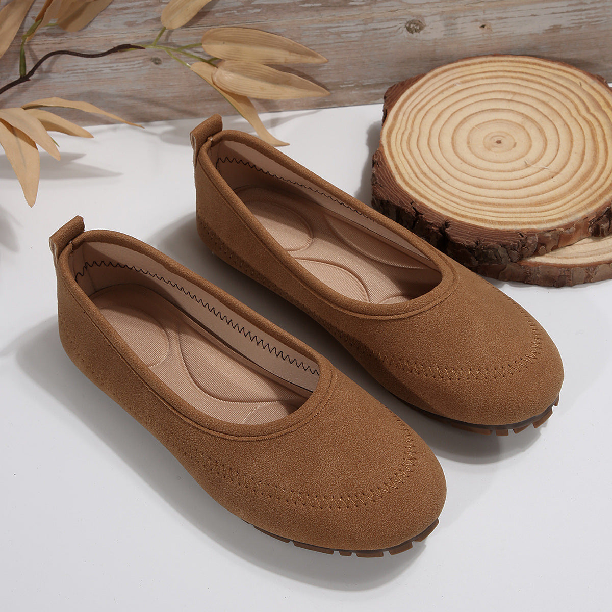 Women's Slip-On Loafers - Round Toe Flat Casual