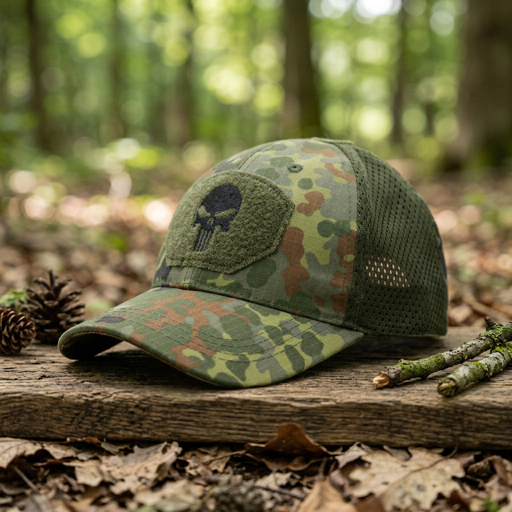 Embroidered Mesh Camouflage Baseball Cap