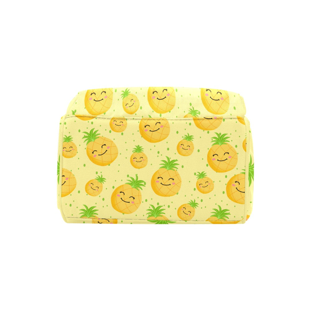 Yellow Smiling Pineapple Multi-Function Waterproof Nylon Backpack