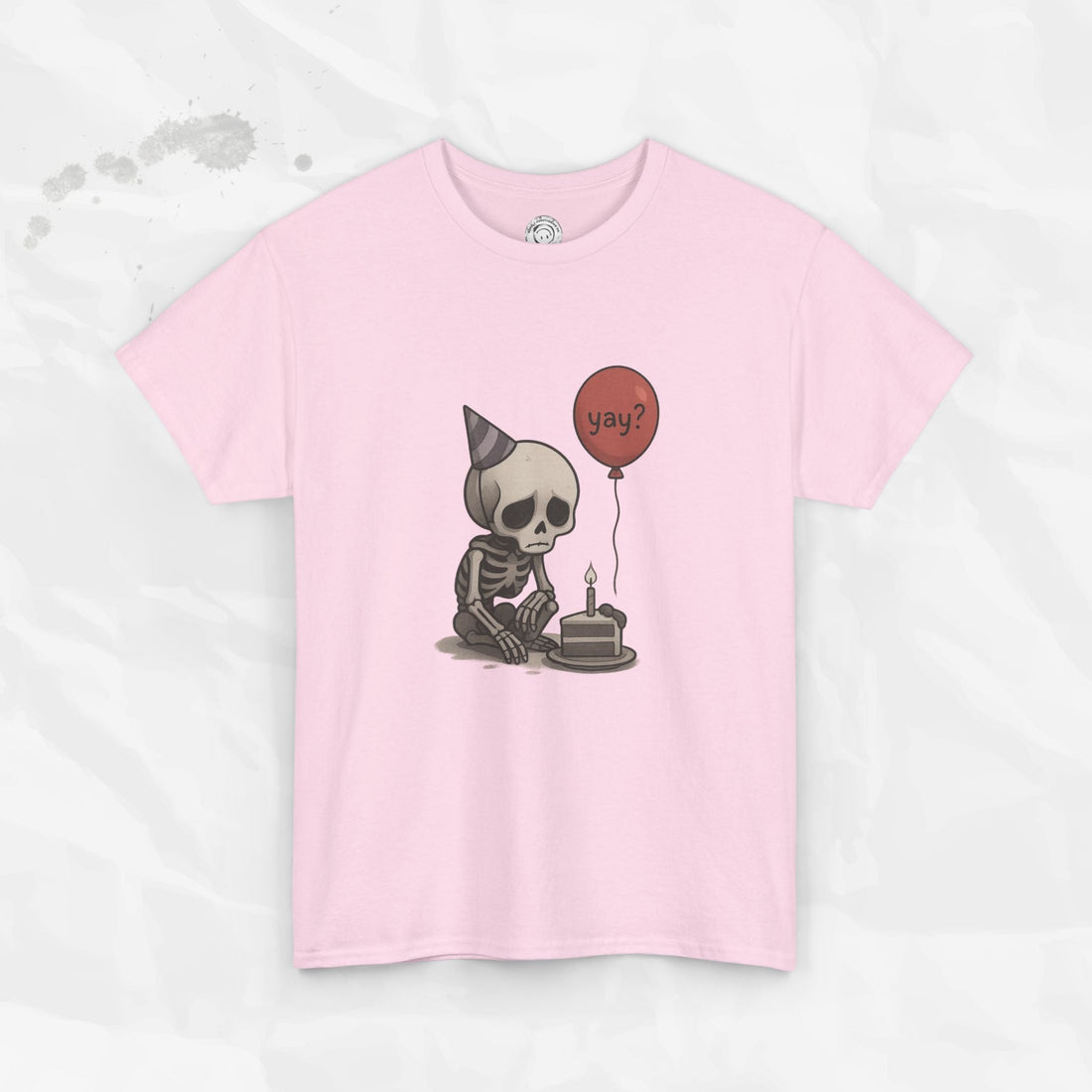 Yay? Skeleton Birthday Graphic T-Shirt - Available in Grey and Red - Image 14