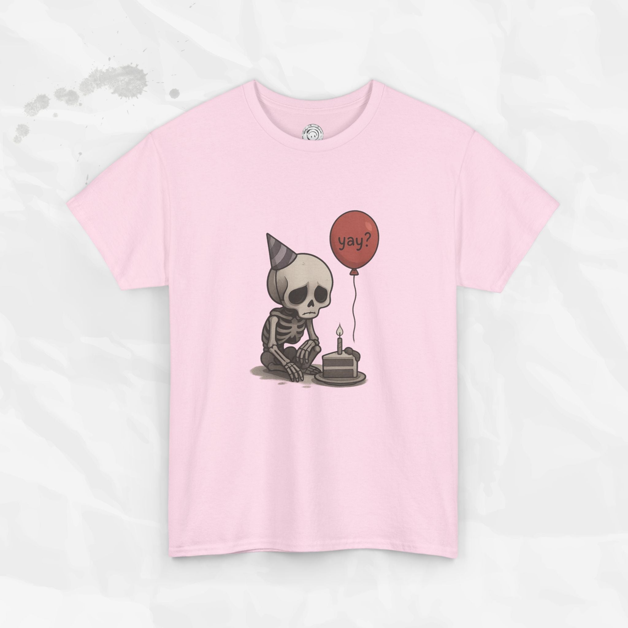 Yay? Skeleton Birthday Graphic T-Shirt - Available in Grey and Red - Image 14