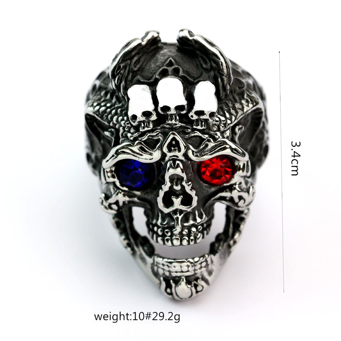 Retro Punk Statement Ring in Stainless Steel - Bold Geometric Design
